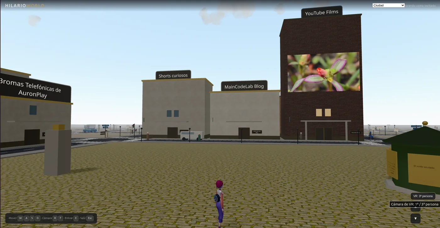 HilarioWorld: una plaza virtual con grupos representados como edificios